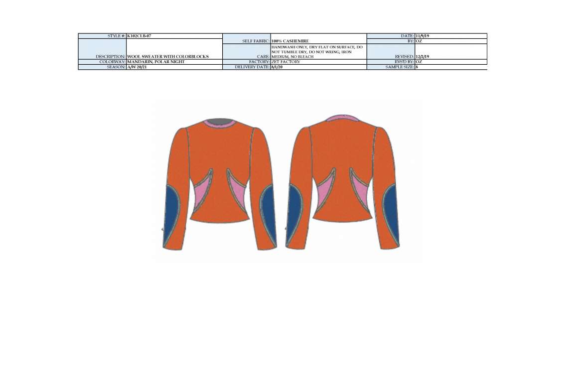 Fashion Design - Color-block cashmere sweater by Alexa Zet